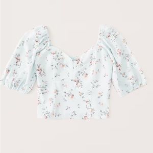 Abercrombie puff sleeve floral corset top